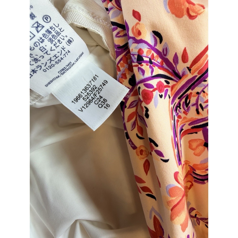Lands' End Women's Wood Lilly Paisley Halter Tankini Swim Top Sz 16 Coral UPF 50 - Picture 10 of 10